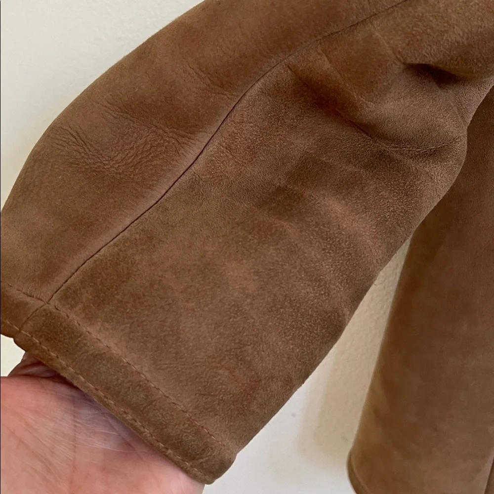 ABERCROMBIE & FITCH Lambskin Suede & Shearling Rancher Jacket Vintage Women's 14 - Picture 13 of 15